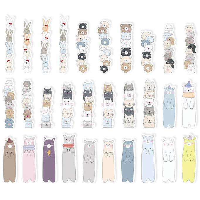 Bộ 30 Đánh Dấu Sách Bookmark Thú Cưng Siêu Cute