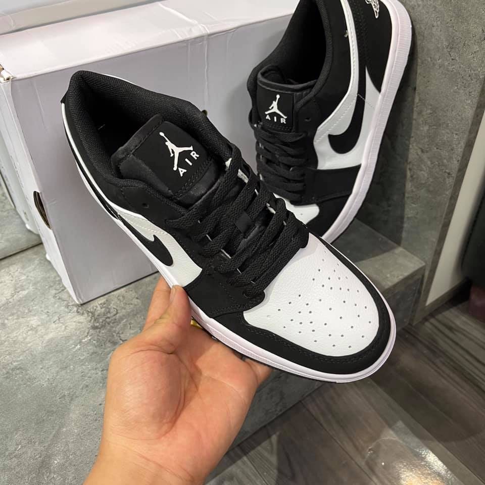 Giày jd1 thể thao nam nữ, giầy Jordan 1 low Panda cổ thấp đen trắng hàng cao cấp full box