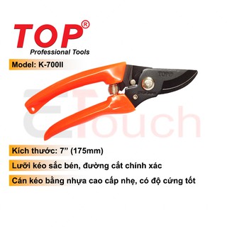 Kéo cắt cành kiểu nhật 7 mỏ cong thép đen top - k-700