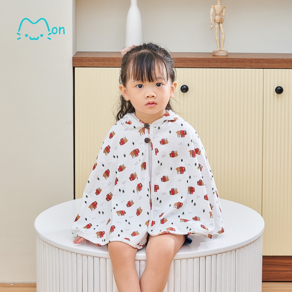 Áo choàng chống nắng bé gái chất cotton họa tiết và màu sắc dễ thương MonBabies MA22503