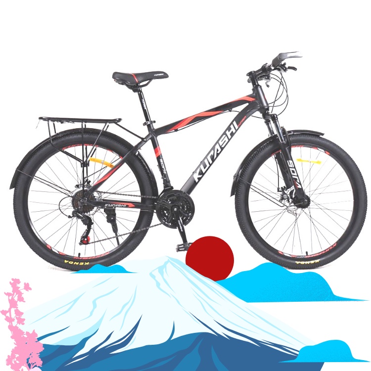 Xe đạp địa hình KURASHI SORA, Khung sườn hợp kim nhôm, Trọng lượng 18kg, Bộ truyền động Shimano, Màu trắng đỏ đen