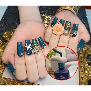 Sơn móng tay , Sơn giả bột Ruby màu xanh cổ vịt mã 2.3