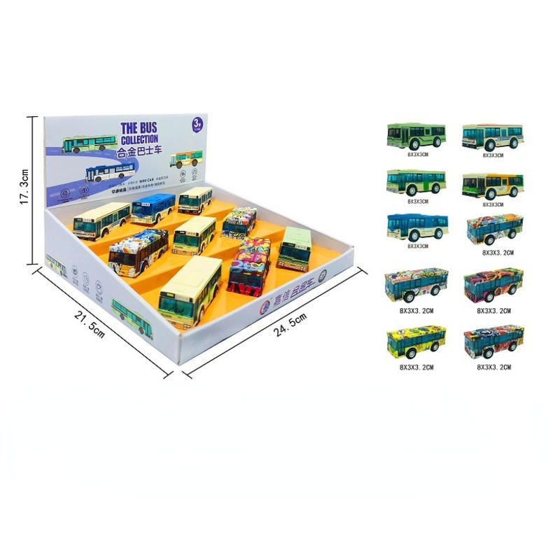 Mô Hình Đồ Chơi Xe Buýt Hoạ Tiết Rằn Ri Bằng Hợp Kim Cho Bé