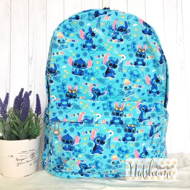 Ba Lô Vải Canvas In Hình Stitch Đáng Yêu