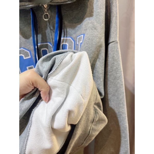 Áo Khoác Nỉ Ngoại Xám COOL Unisex [FREESHIP] Hoodie zip form rộng tay bồng kiểu dáng nổi bật cá tính hàn quốc