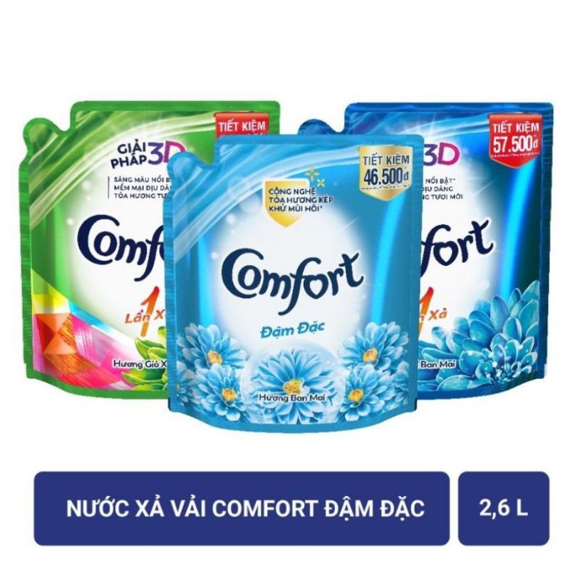 Nước xả vải Comfort 1 lần xả 2.6L