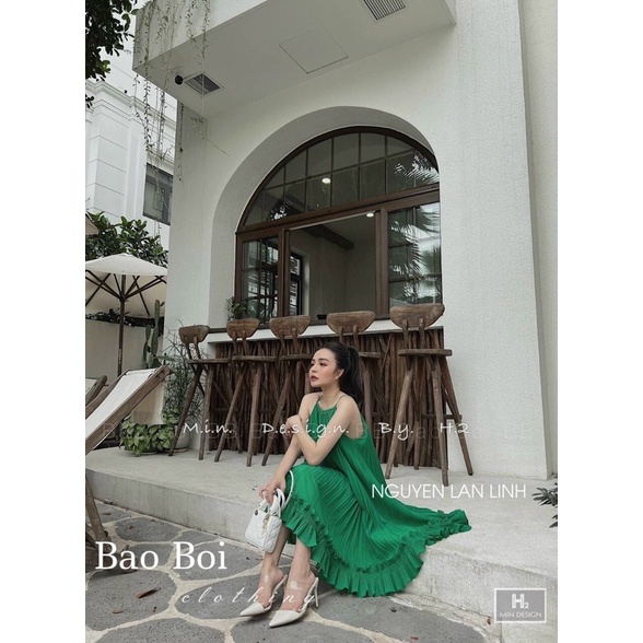SẴN || ĐẦM CỔ YẾM 2 DÂY XẾP LY FORM RỘNG FREESIZE ĐẦM BẦU DÁNG RỘNG PHỐI BÈO 2 lớp VÁY CỔ YẾM XẾP LY BASIC LINH HTT