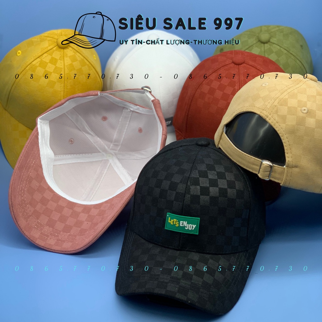 NÓN KẾT NHUNG CARO LOGO ENJOY NHIỀU MÀU FORM SIÊU ĐẸP THỜI TRANG CÁ TÍNH DỂ PHỐI ĐỒ