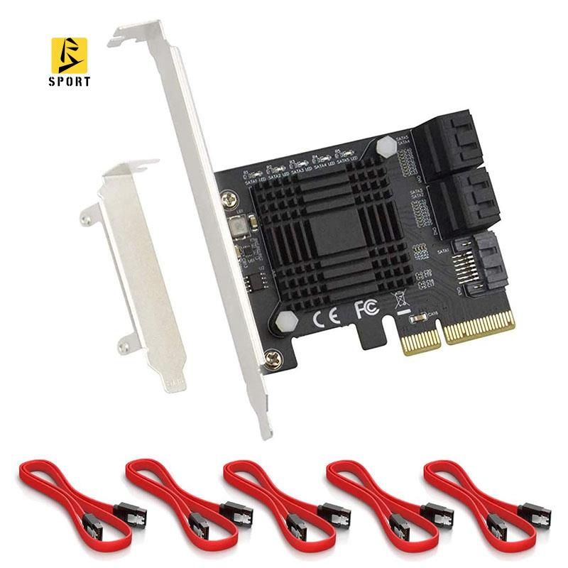 Card Mở Rộng Pcie Sang 5 Cổng Sata Iii 6 Gbps Sata Jmb585 Kèm 5 Cáp | BigBuy360 - bigbuy360.vn