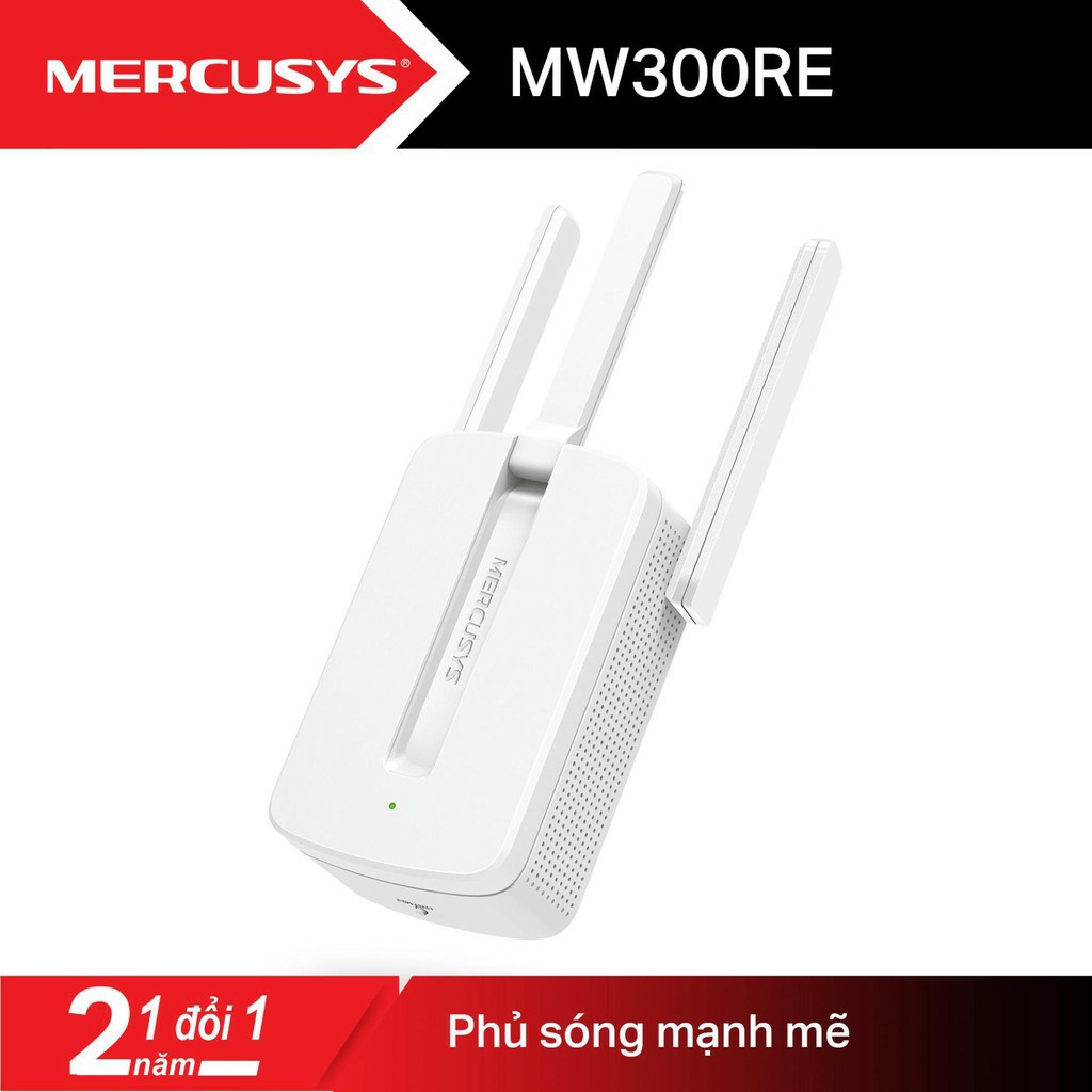 Giá Tốt-Mercusys N 300Mbps Bộ kích sóng WiFi 3 Râu -MW300RE- Hàng chính hãng phân phối bởi TP-Link Việt Nam