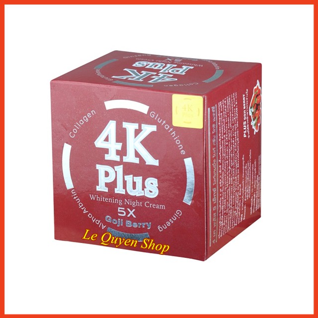 Kem Giảm Mụn 4K Plus 5X Whitening Night Cream Goji Berry Thái Lan 20gr