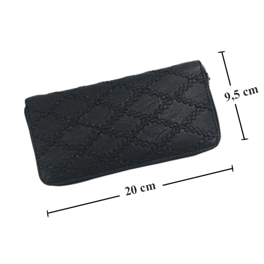 Ví cầm tay nữ kiểu dáng phong cách (Đen) TX12