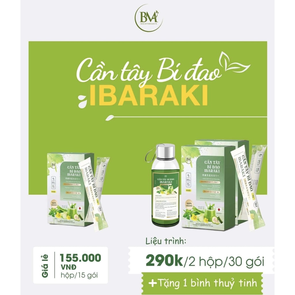 CẦN TÂY BÍ ĐAO IBARAKI (Mua Combo 2 hộp tặng CHAI THỦY TINH)