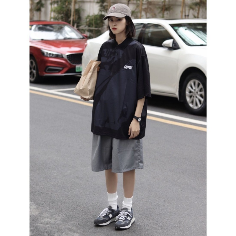 Quần Short Ống Rộng Phong Cách Nhật Bản Thời Trang Dành Cho Nam Và Nữ