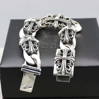   ẢNH THẬT  VÒNG TAY CHROME HEART THÉP TITAN CH-61 -Vòng hoạ tiết Chrome heart lớn CH-61   Chrome heart bracelet 