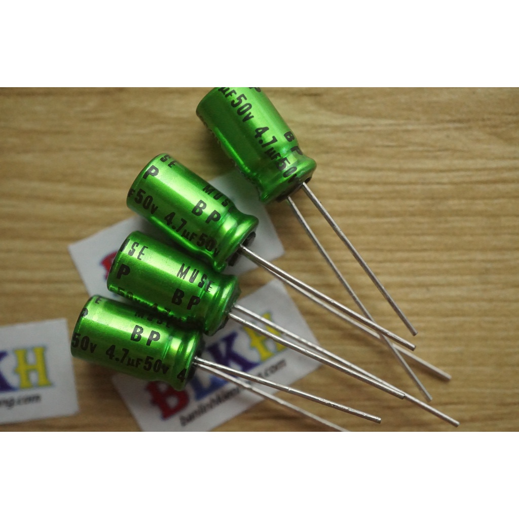 Combo 2 Tụ âm thanh HIFI không phân cực 50V 4.7uF 85 độ 6x11 chính hãng Nichicon MUSE BP