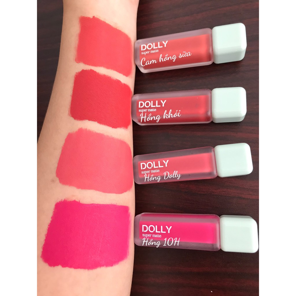 [09 Hồng Hoa 10 Giờ] Son Kem Lì Dolly Super Matte Không Chì Màu Hồng 10 Giờ Tách Sét | BigBuy360 - bigbuy360.vn