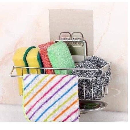 Kệ đựng đồ nhà thép không rỉ chống vi khuẩn có khay hứng nước bên dưới, dễ lắp đặt và sử dụng