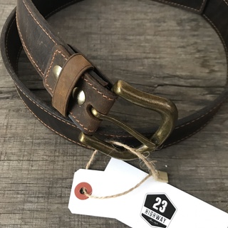 Thắt Lưng Nam Dây Nịt Da Bò Sáp Mặt Kim Loại Bọc Da BS003