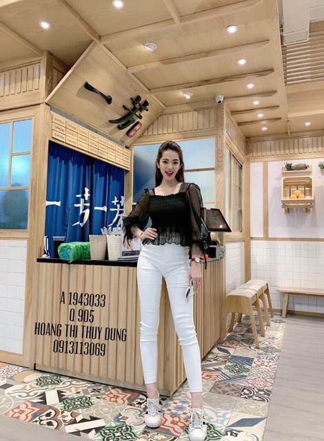 Áo voan lưới bồng tay hàng đẹp Quảng Châu