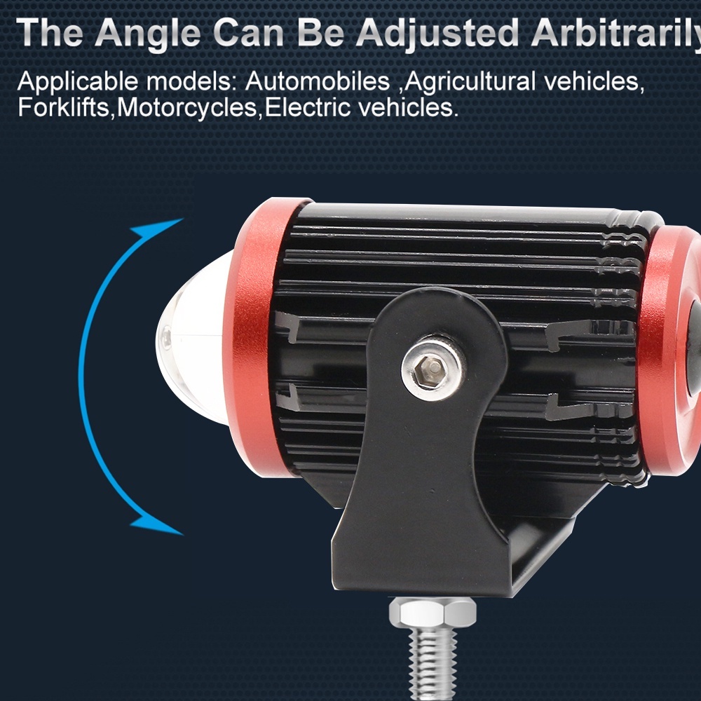 1 bộ Đèn pha LED xe máy Chiếu kính mắt cá Màu trắng đèn LED màu vàng Đèn pha xe máy