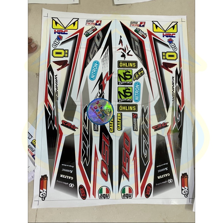 ( Quí khách vui lòng mang ra tiệm cho thợ dán ) Tem winner 150 GTR trắng