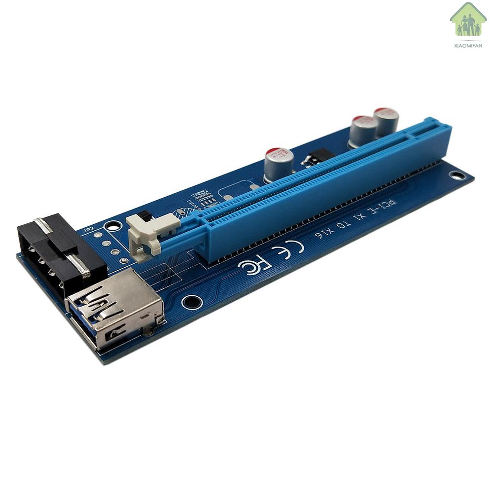 Card Chuyển Đổi Pci-E 1x Sang Pci-E 16x Pci-E 4pin Với Cáp Dữ Liệu Usb 3.0 Sata Cho Bitcoin Mining