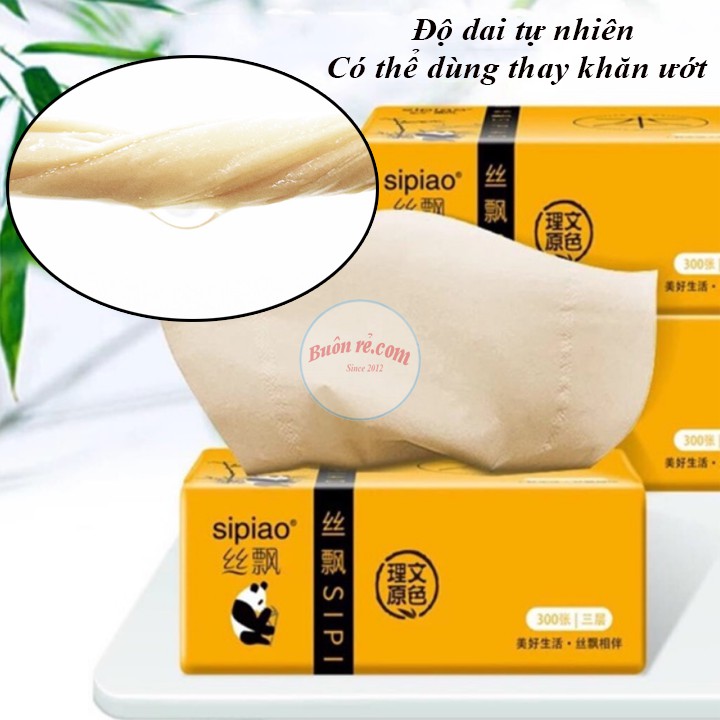 [Mã 267FMCGSALE giảm 8% đơn 500K] 1 gói giấy gấu trúc Sipiao chiết xuất từ sợi than tre mềm mịn 00454