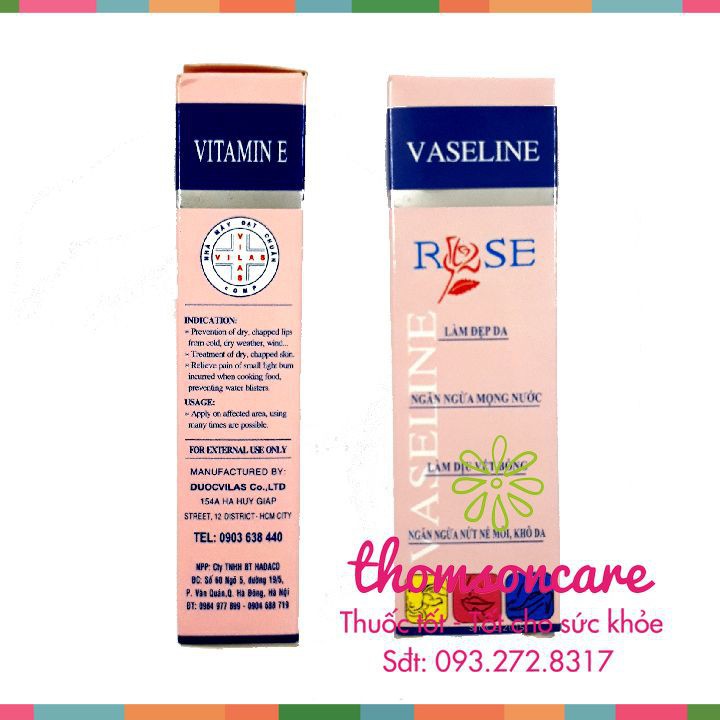 Vaseline Rose làm đẹp da - Ngăn ngừa nứt nẻ, khô da - Làm dịu vết bỏng Chính hãng