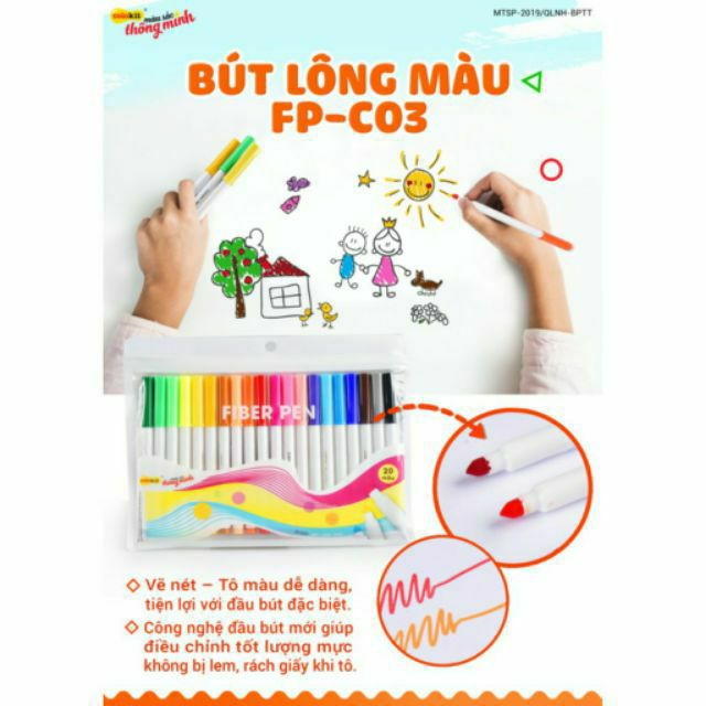 Bút Lông Màu Fiber Pen Colokit FP-C03 - 20 Màu