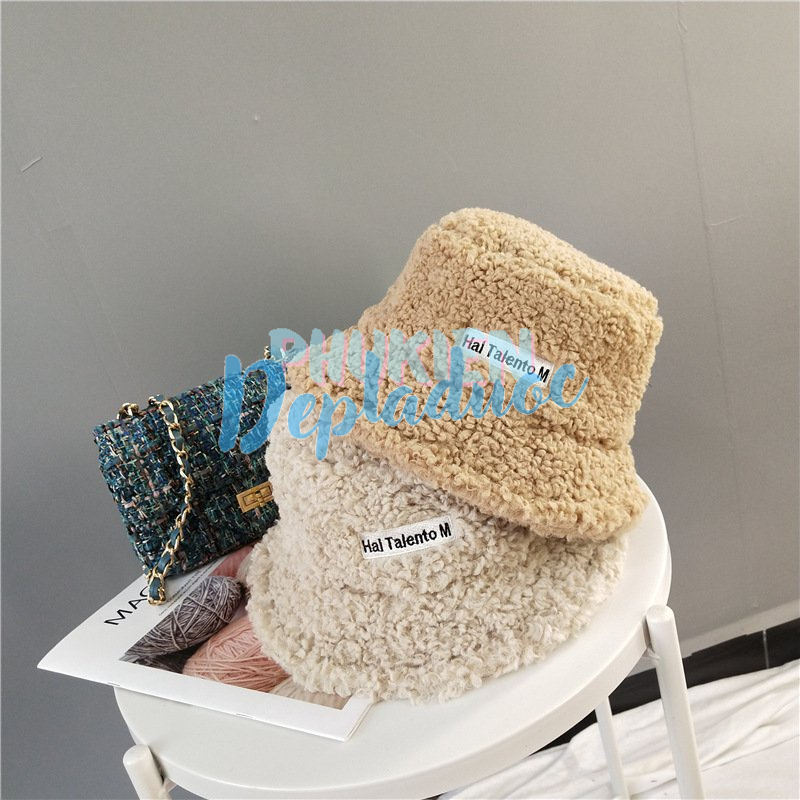 Mũ bucket, nón tai bèo vành tròn, nón lông cừu kiểu dáng Hàn Quốc nam nữ