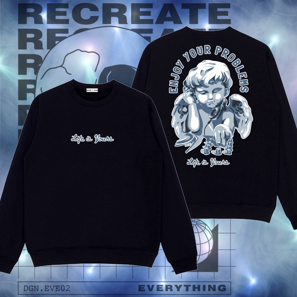 Áo Dài Tay Màu Đen LIFE IS YOURS , EVE02