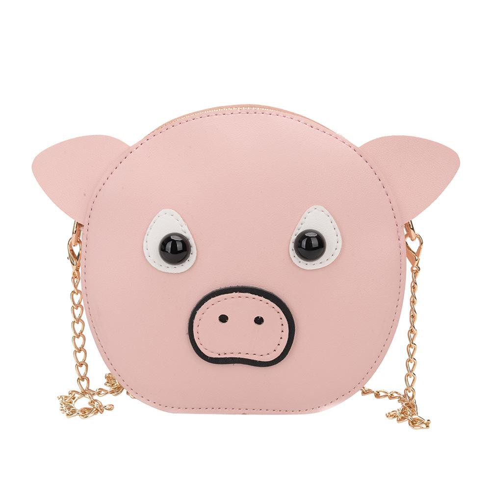 ♚Frendyest♚Cute Pig Leather Children Girls Shoulder Bags Messenger Crossbody Handbags
