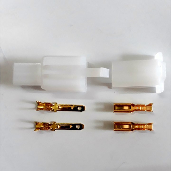 10 bộ giắc nhựa 2 chân kèm đầu cos 2.8