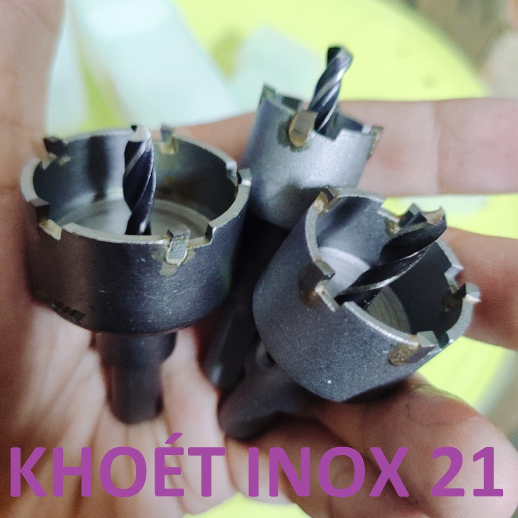Mũi khoét inox 21 , khoét sắt, nhôm, tôn, đầu hợp kim, mũi khoét kim loại 21mm, hàng phổ thông