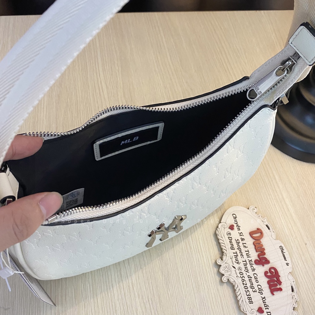 Túi kẹp nách - túi đeo vai - xách tay da dập chìm siêu nét  trắng,đen