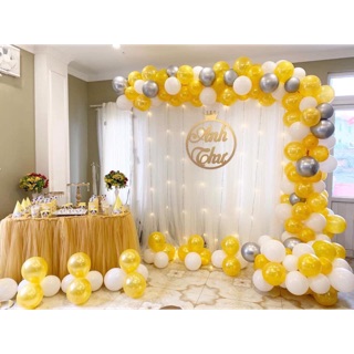 Vải voan trắng làm Phông trang trí sinh nhật , sự kiện