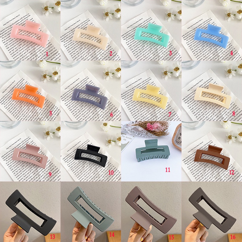 Kẹp Tóc Hình Vuông Cỡ Lớn Bằng Acrylic Tinh Tế Thời Trang Phong Cách Hàn Quốc