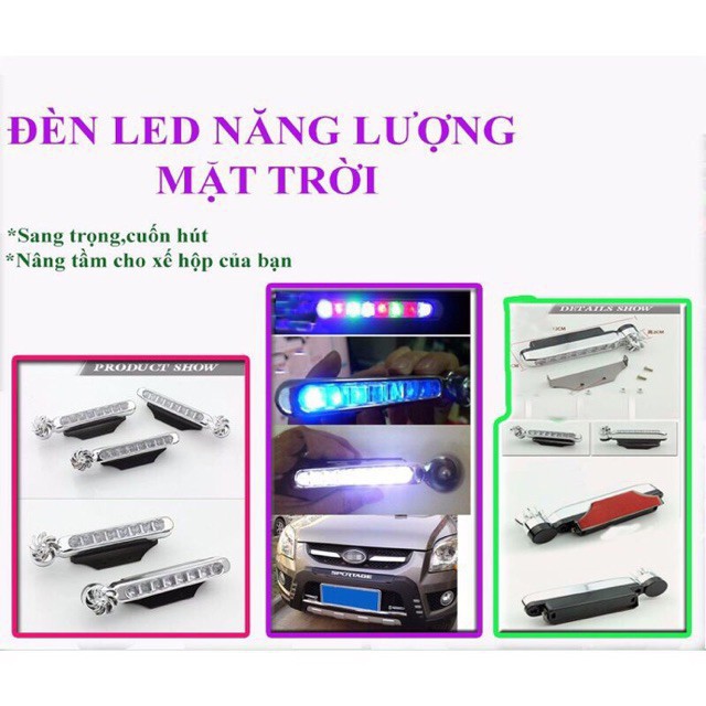 Đèn led năng lượng gió gắn cho xe máy ô tô xe hơi