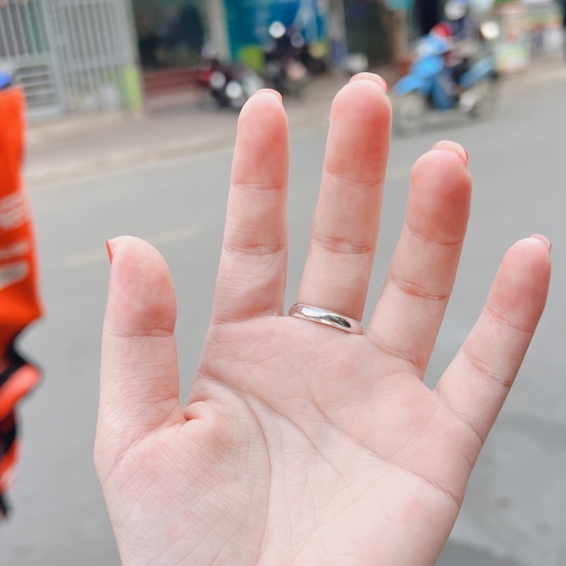 Nhẫn đôi bạc tròn trơn bản to khắc chữ theo yêu cầu DaLiA Jewelry nhẫn bạc trơn basic