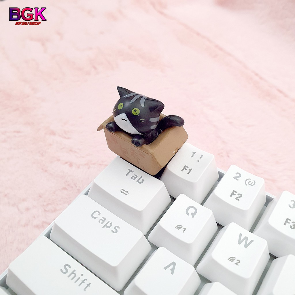 Keycap lẻ hình Mèo Con Trong Hộp siêu dễ thương Keycap Artisan