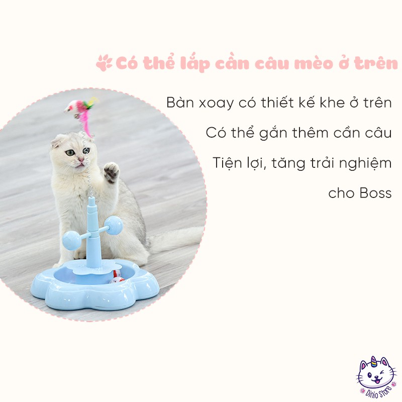 Đồ Chơi Cho Mèo - Đồ chơi tháp banh bóng gắn cần câu mèo - Diniopet