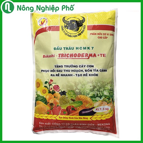 TÚI 5KG - PHÂN ĐẦU TRÂU HCMK7 HỮU CƠ TRICHODERMA + TE