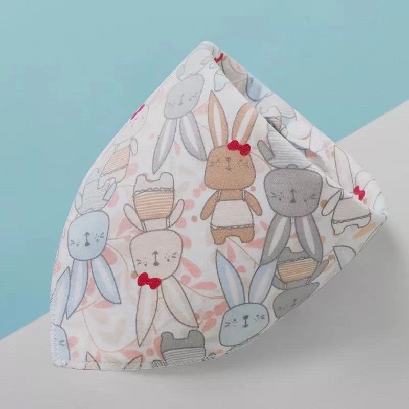 Kids_mart: Khăn tam giác cotton bấm cúc MỚi VỀ,khăn yếm cotton cúc bấm 0-5y