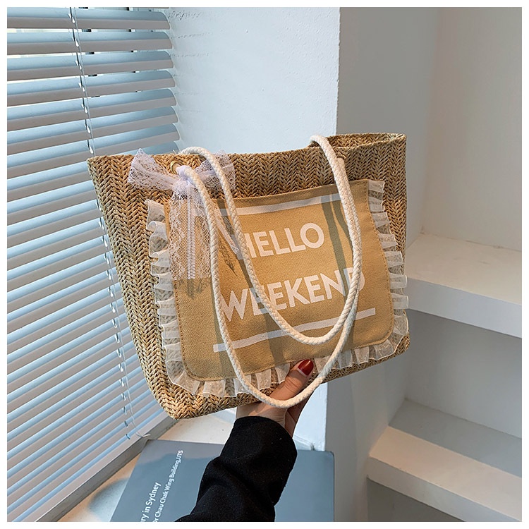 Túi Xách Đan Sợi Rơm Thiết Kế Đơn Giản Thời Trang Thu Đông Mới 2021