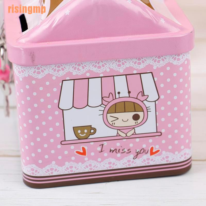 Hộp Đựng Tiền Tiết Kiệm Hình Ngôi Nhà Bằng Kim Loại