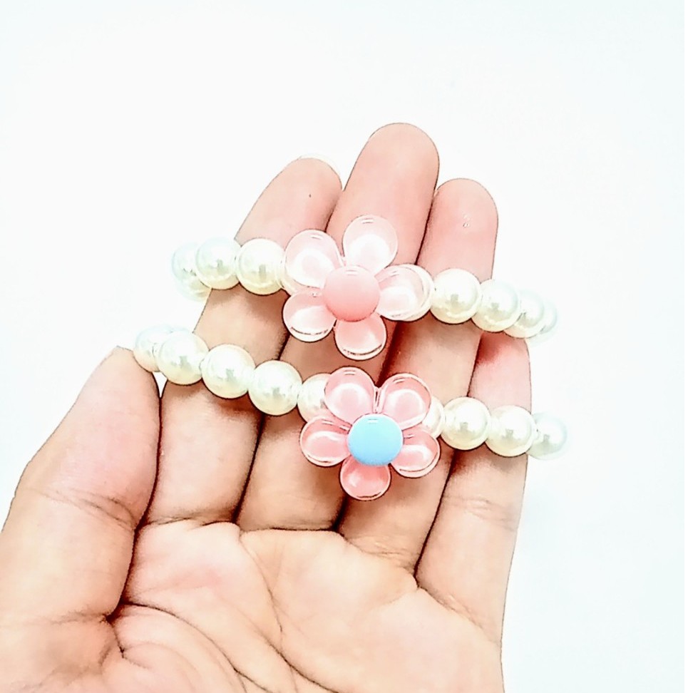 CỘT TÓC VÒNG TAY HẠT CHÂU HÌNH HOA XINH