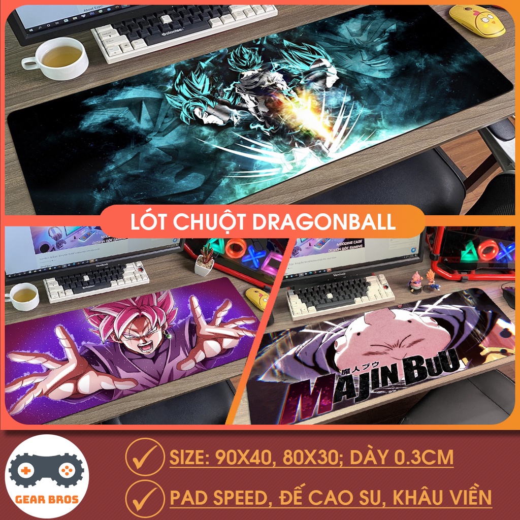 Miếng Lót Chuột, Pad Chuột Cỡ Lớn, Bàn Di Chuột Có Hình Anime Chủ Đề Dragonball | Gearbros