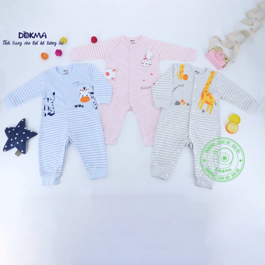 Body Cho Bé Dokma Cúc Cài Giữa Chât Cotton DÀY Dặn