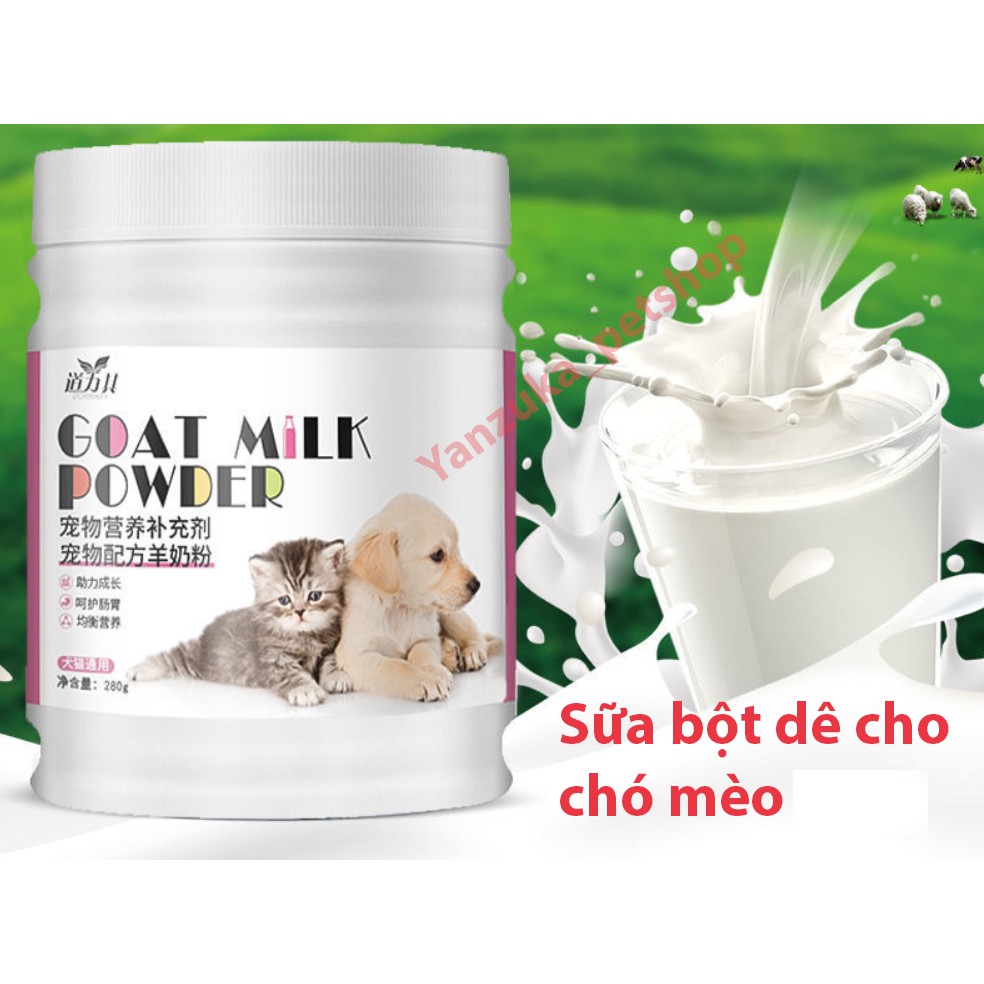 Sữa cho chó mèo con GOAT MILK, Sữa bột dê cho chó mèo pet thú cưng, sữa cho mèo chó tăng cường hấp thụ chất dinh dưỡng